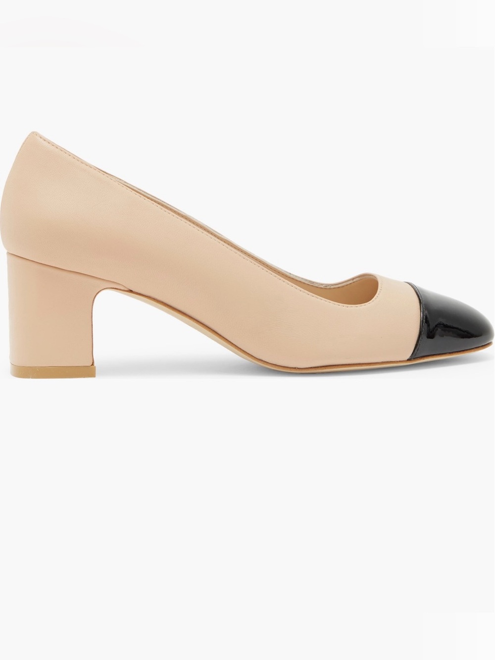 Stuart Weitzman two tone leather Pump cream black cap toe NWOB